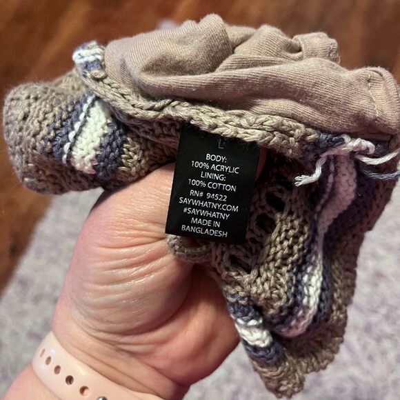 Say What? Large Brown White Crochet Tank Top - Picture 10 of 15